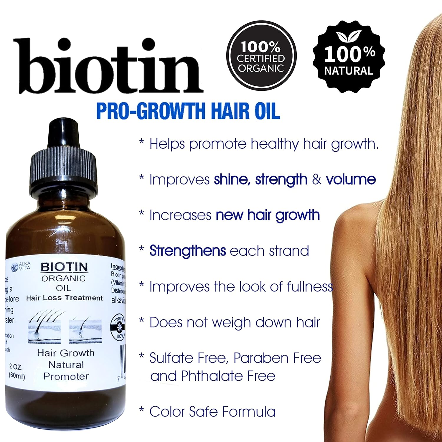Biotin Pure Organic Oil Hair Treatment with Peanut Oil and Silica - görsel 4