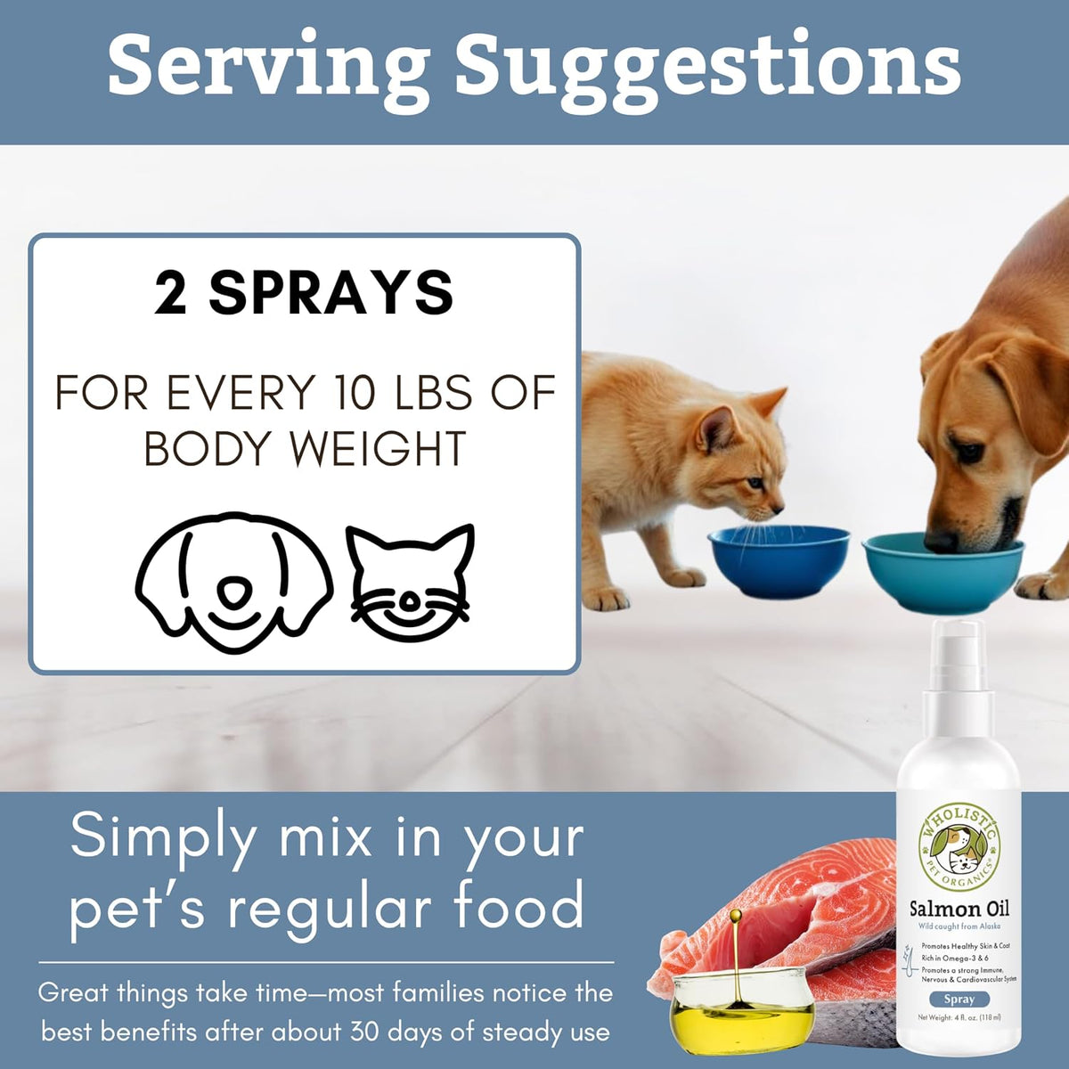 Wholistic Pet Organics Wild Alaskan Salmon Oil for Dogs and Cats – Omega-3 Fish Oil Supplement – 4 oz (118 ml) - görsel 7