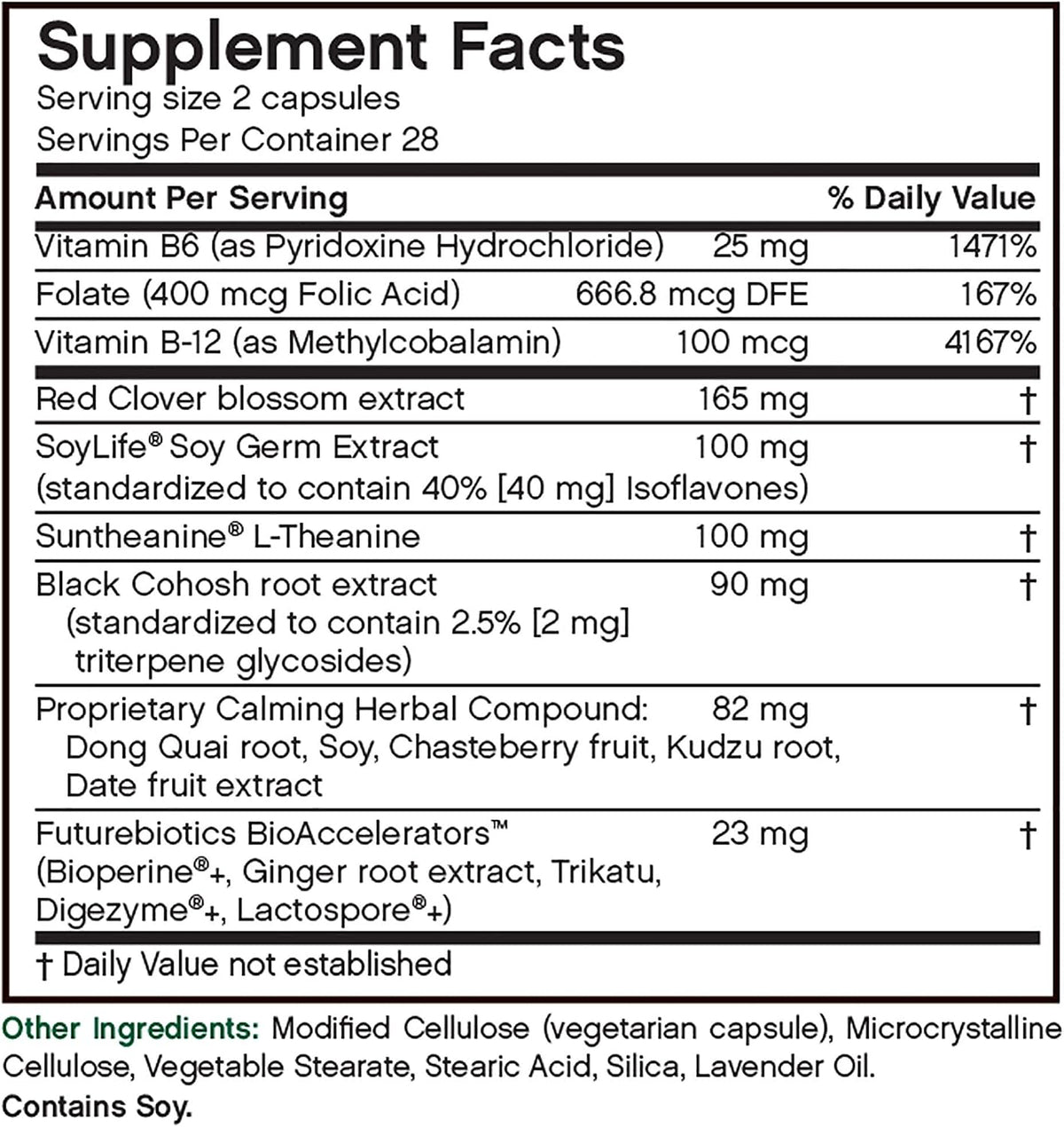 Futurebiotics Estrocomfort Vegetarian Capsules - Menopause Support with Soya Isoflavones & L-Theanine - görsel 7