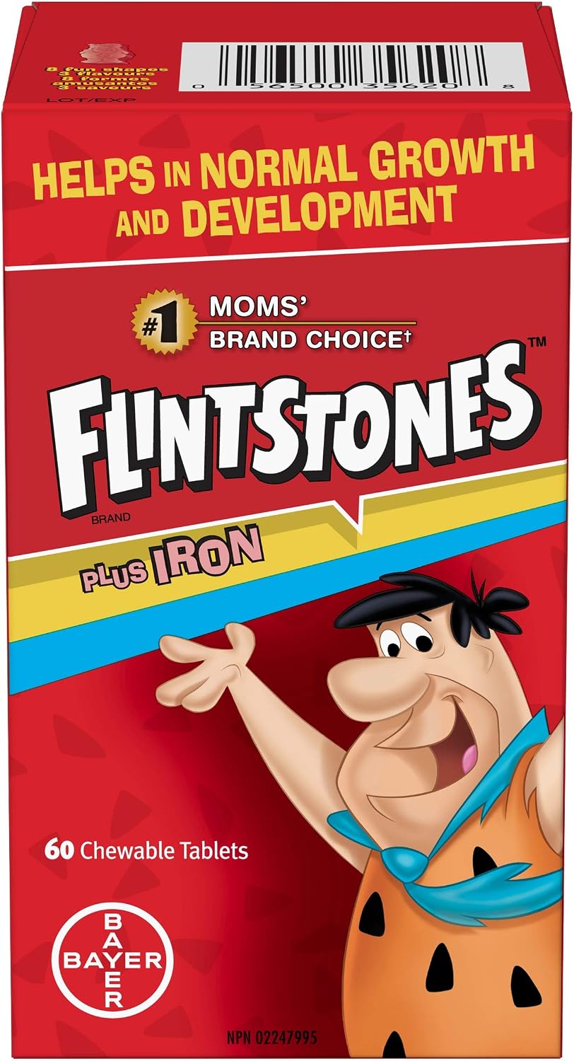 Flintstones Plus Iron Multivitamins, 60 Chewable Tablets - görsel 1