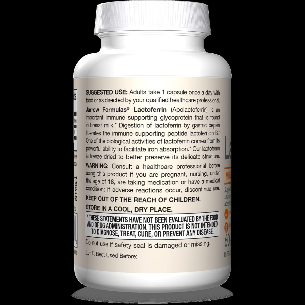 Jarrow Formulae Lactoferrin 250 mg – Immune Support & Iron Absorption – 60 Capsules - görsel 9