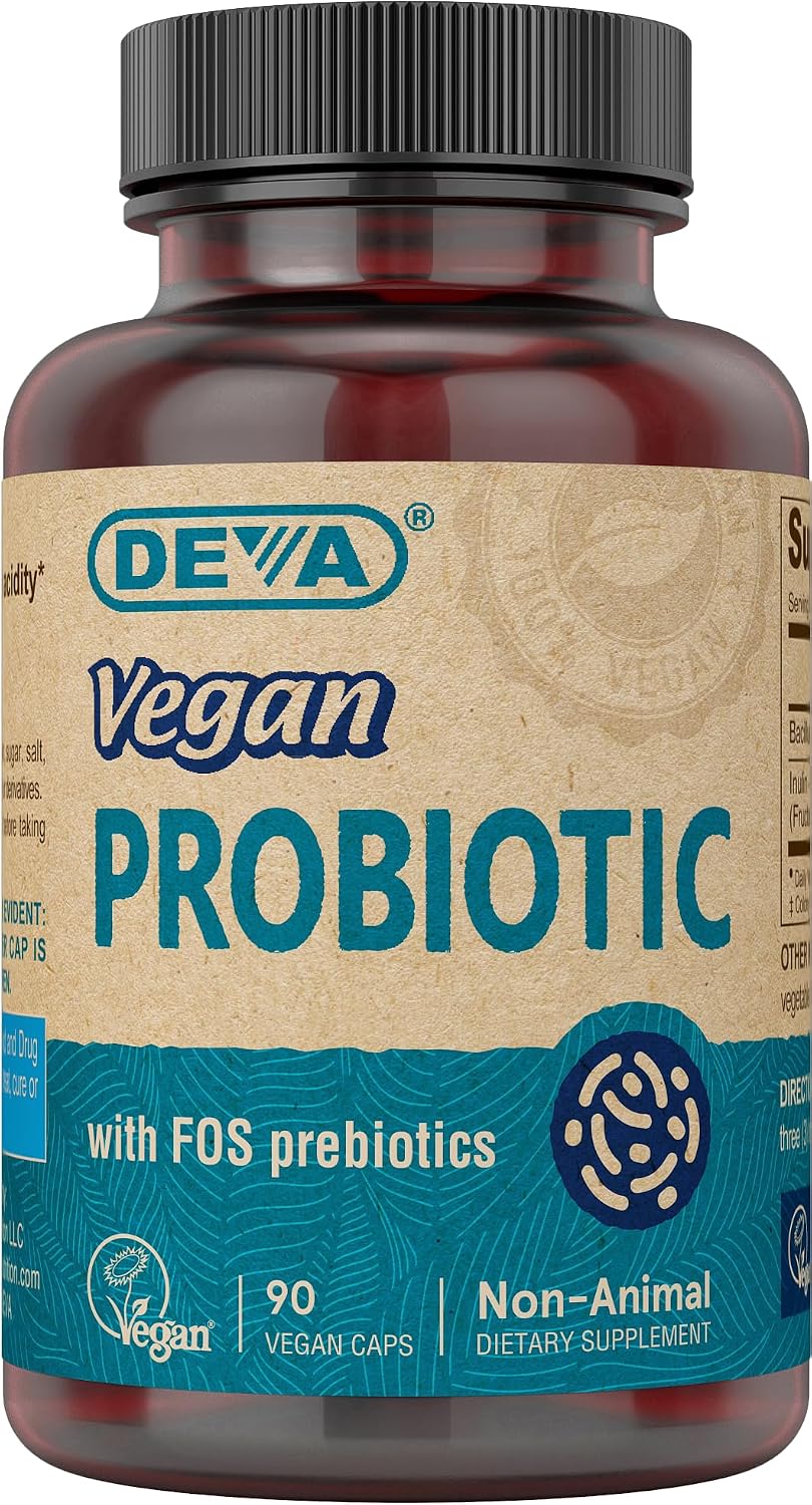 Deva Vegan Probiotic with FOS Prebiotics – 2 Billion CFU – 90 Capsules - görsel 1