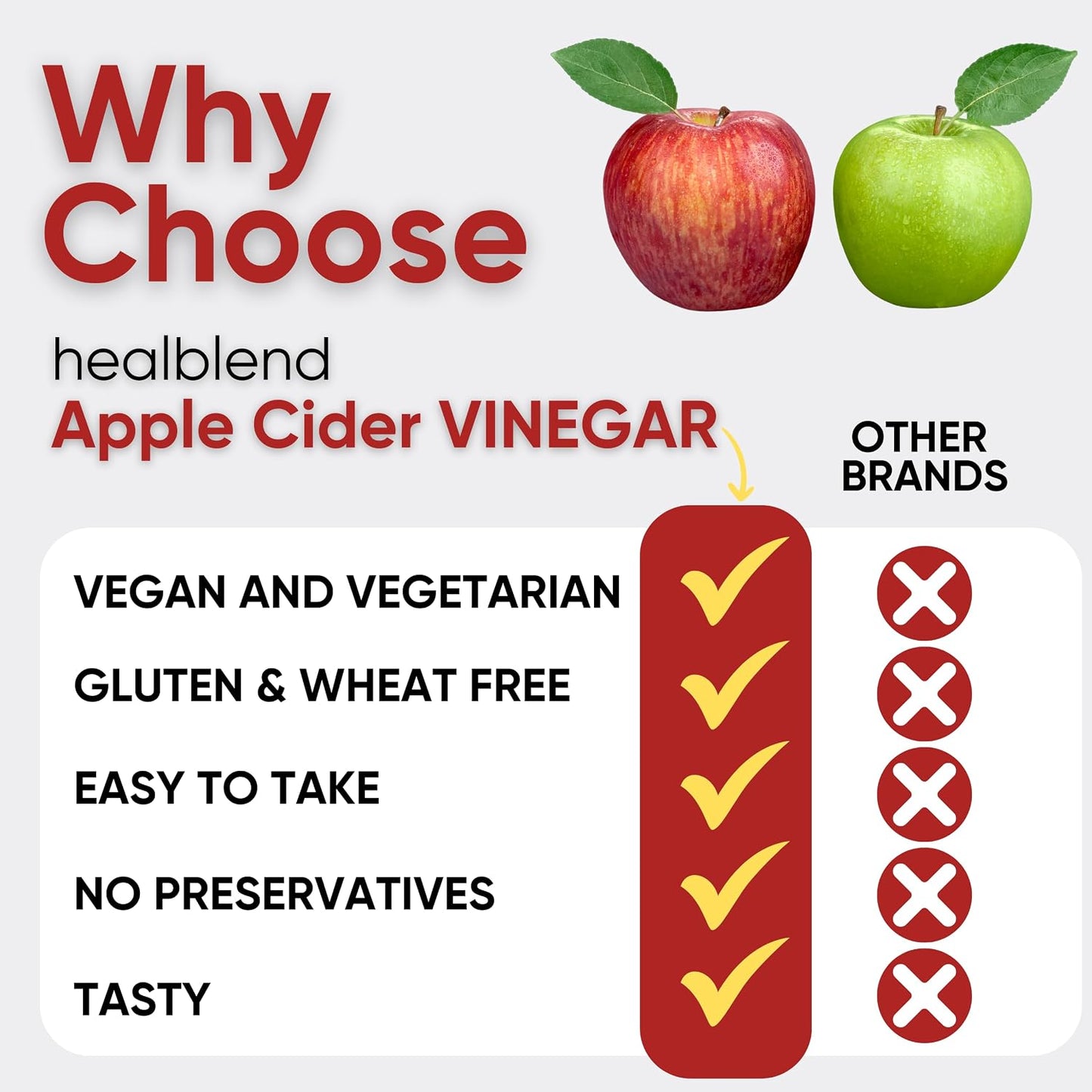 healblend Apple Cider Vinegar Gummies with Vitamin B12 - 120 Count (2 Pack) - görsel 4