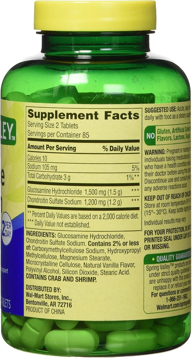 Spring Valley Glucosamine Chondroitin Triple Strength, 340 Tablets (Twin Pack) - görsel 2