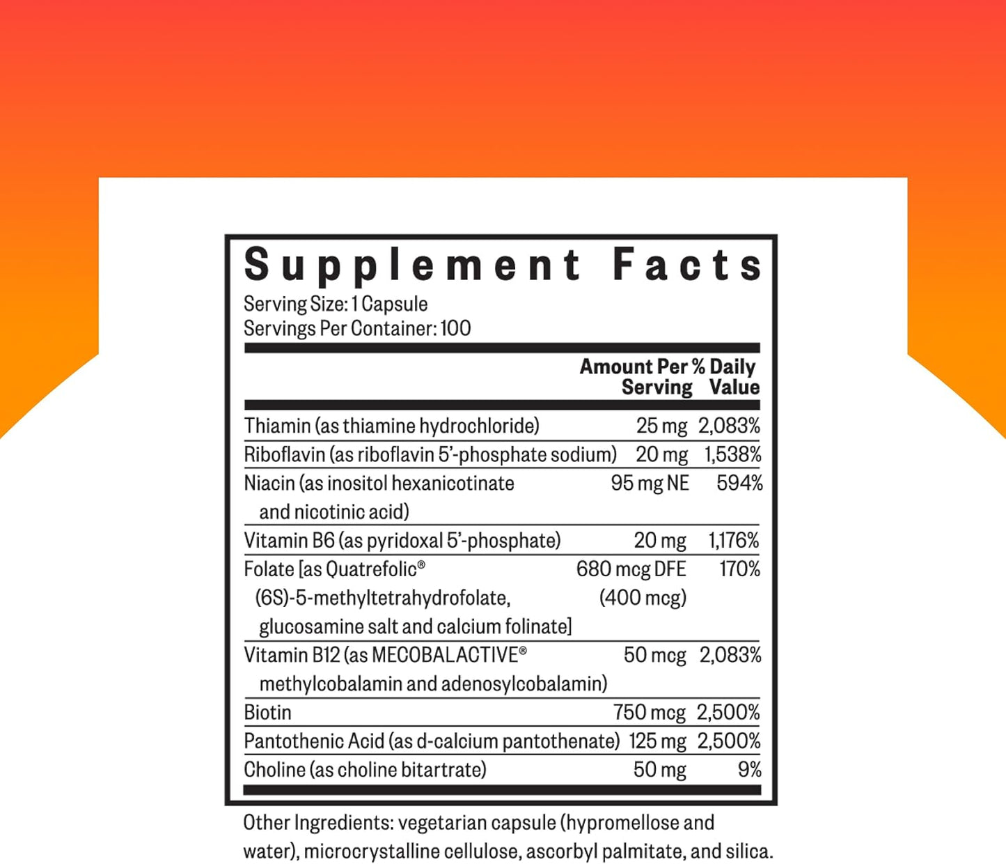 Seeking Health B Complex Plus – Vitamin B Supplement with Choline and Riboflavin – 100 Capsules - görsel 2