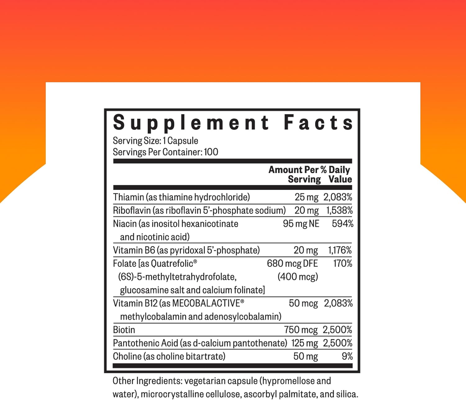 Seeking Health B Complex Plus – Vitamin B Supplement with Choline and Riboflavin – 100 Capsules - görsel 2