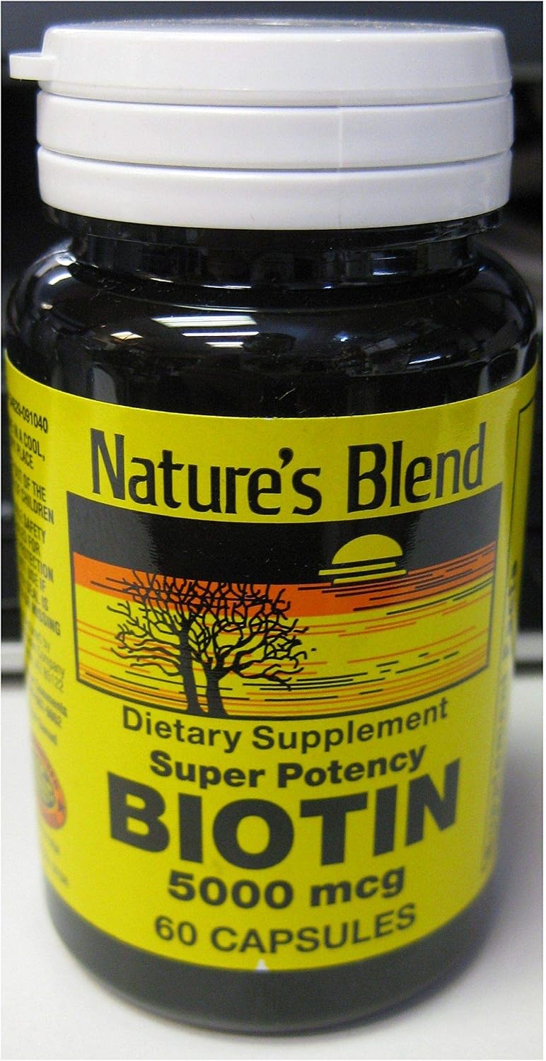Natures Blend B Biotin 5000mcg Capsules, 60 Capsules - görsel 1