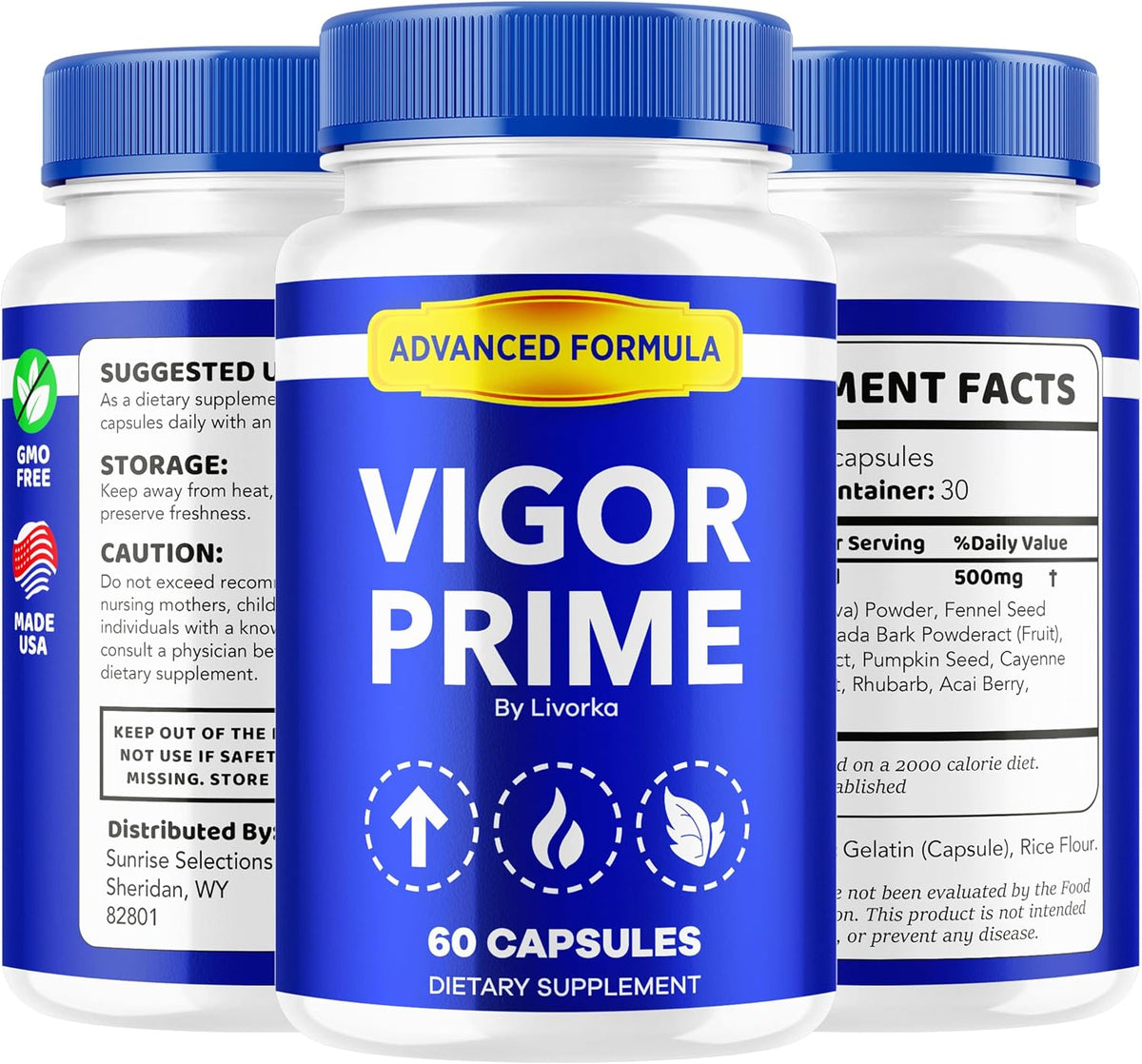 Vigour Prime Capsules, Official VigorPrime for Men Food Supplement Advanced Premium Formula - All Natural, 60 Capsules for 1 Month - görsel 8
