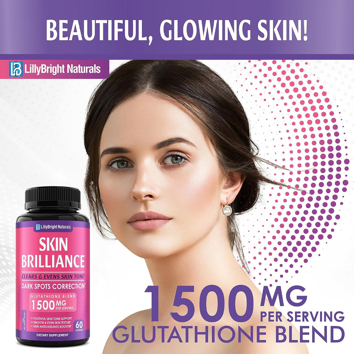 Glutathione Capsules 1500mcg with Vitamin C - Skin Radiance Support (60 Capsules) - görsel 2