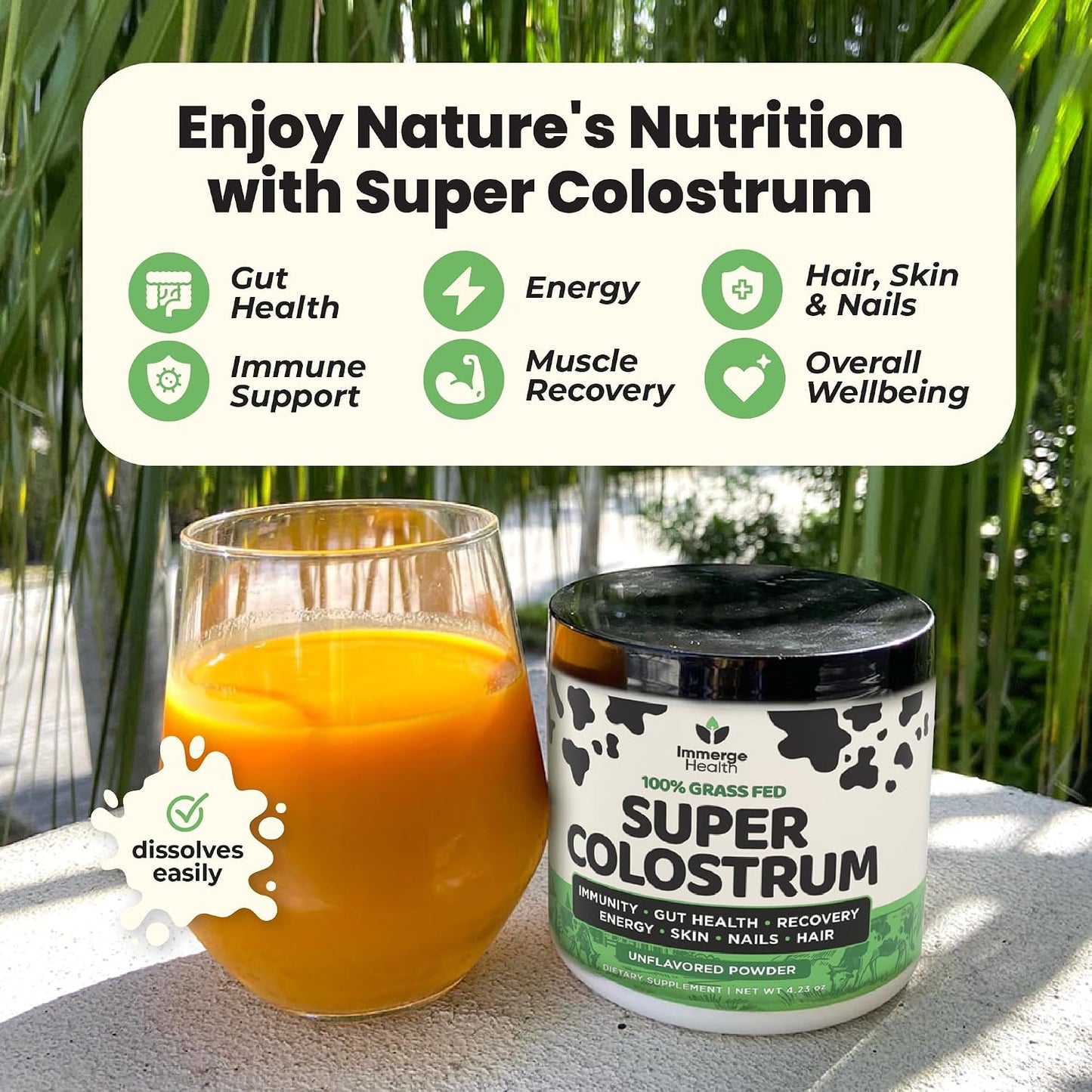 Immerge Health Super Colostrum Powder – First Milking, Unflavoured, 60 Servings - görsel 2