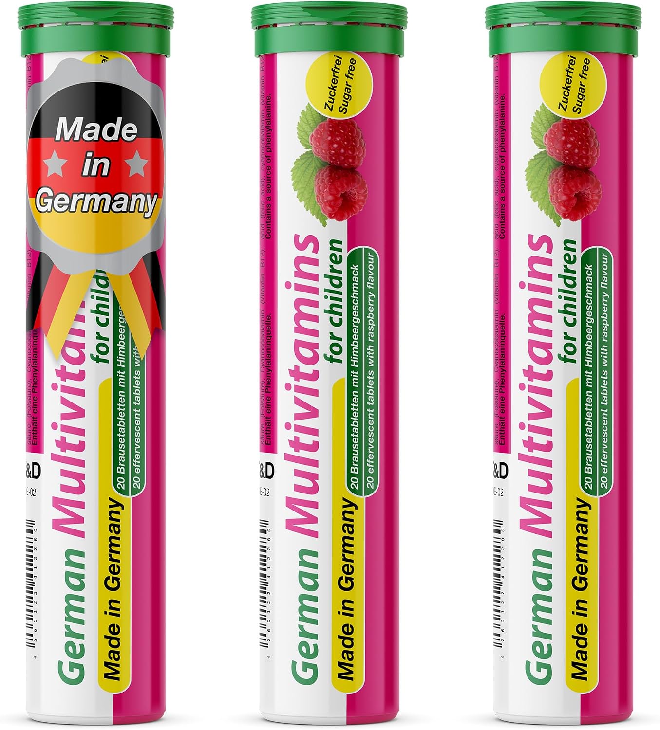 T&D Multivitamin for Kids Effervescent Tablets – Raspberry Flavour – 60 Tablets - görsel 1