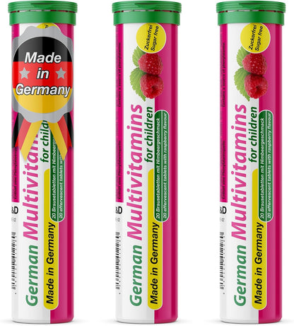 T&D Multivitamin for Kids Effervescent Tablets – Raspberry Flavour – 60 Tablets