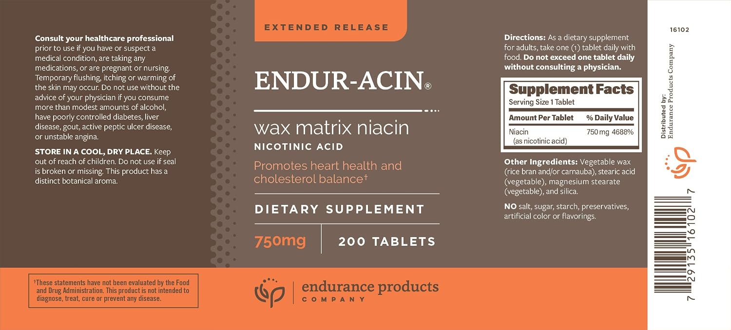ENDUR-ACIN Niacin B3 750 mg Extended Release Tablets - görsel 2