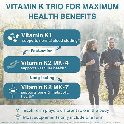 Igennus High Potency Vitamin K Complex, K1 & K2 (MK-4 & MK-7), 90 Capsules