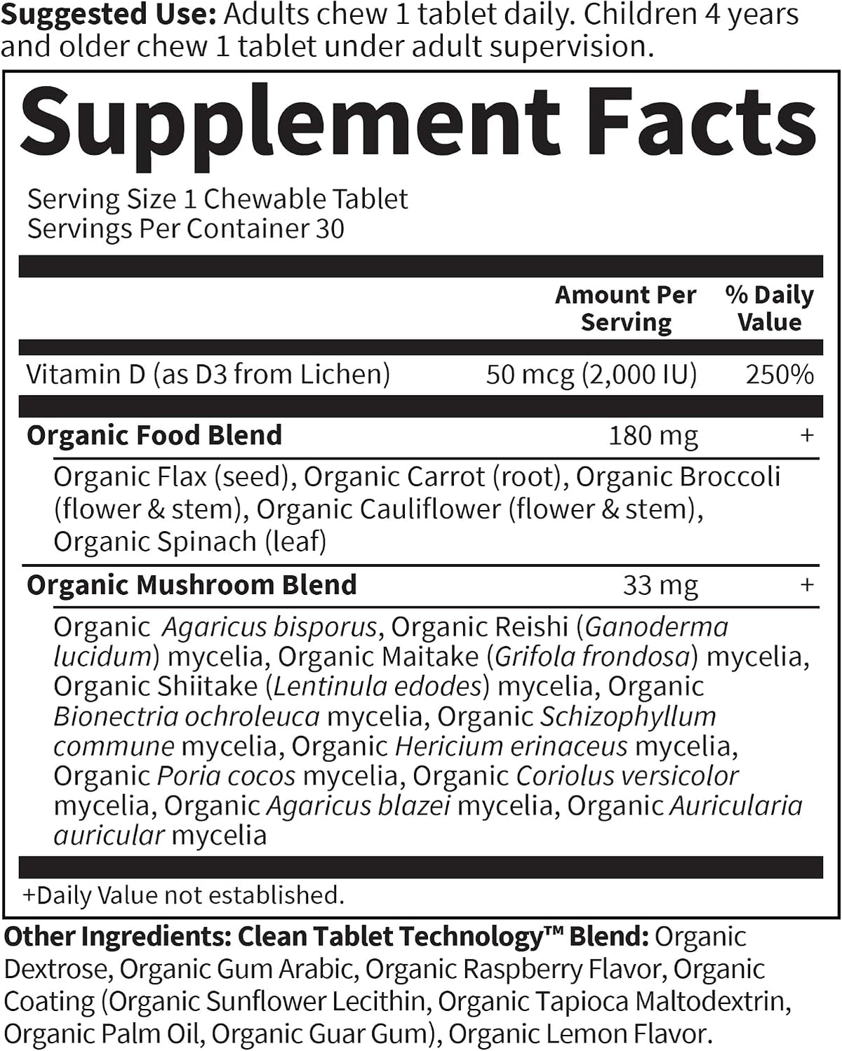 Garden of Life Organics Vegan D3 Chewables with 11 Organic Mushrooms - görsel 5