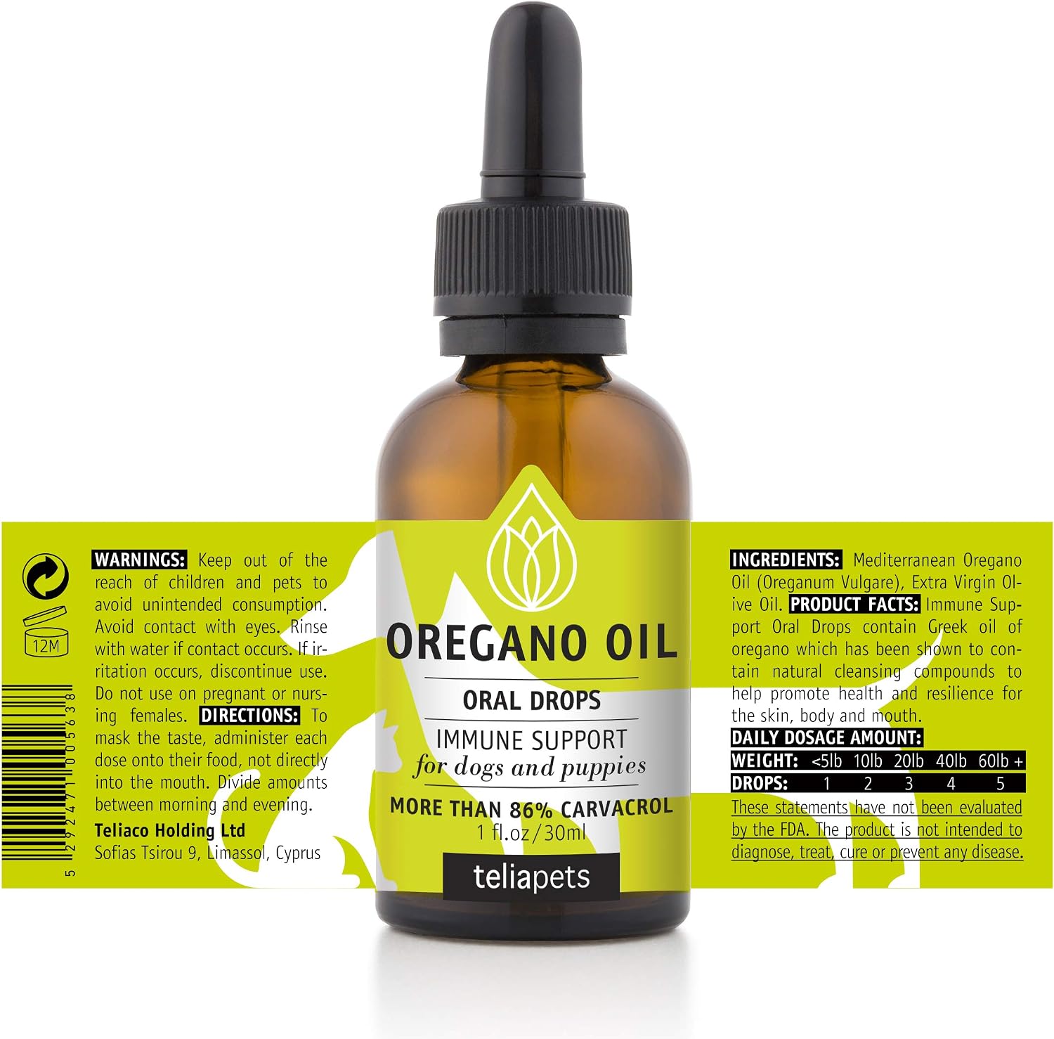 Vetercure Oregano Oil Oral Drops for Dogs & Puppies – Natural Immune Support Supplement - görsel 2