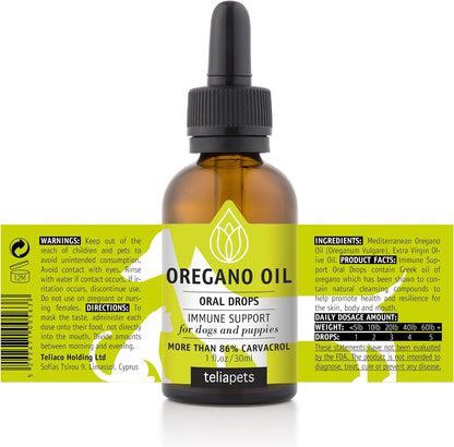 Vetercure Oregano Oil Oral Drops for Dogs & Puppies – Natural Immune Support Supplement