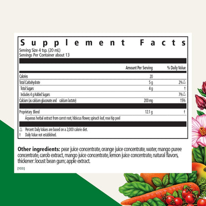 Floradix Calcium Liquid Supplement - Vegan, Non-GMO, 250 ml