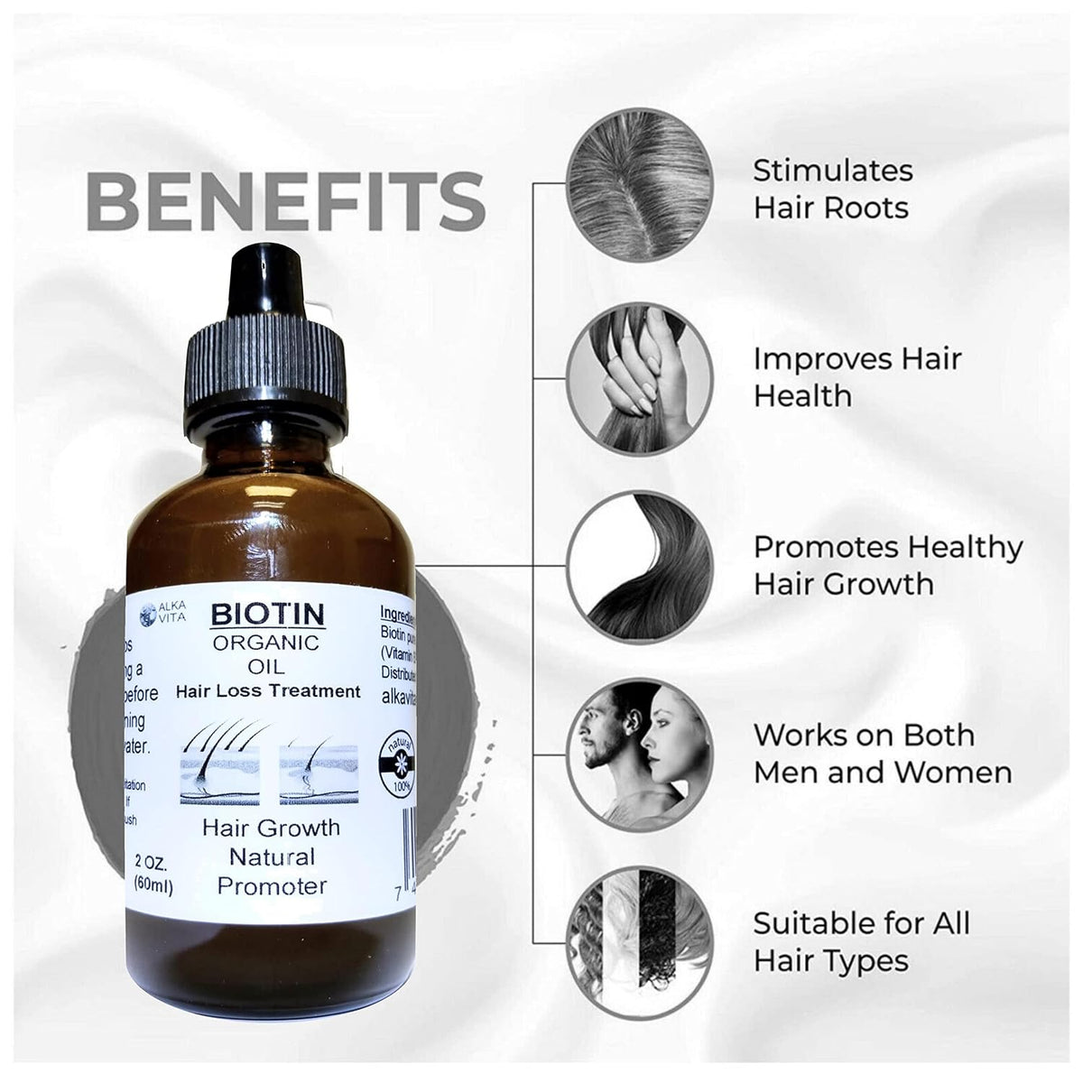 Biotin Pure Organic Oil Hair Treatment with Peanut Oil and Silica - görsel 2