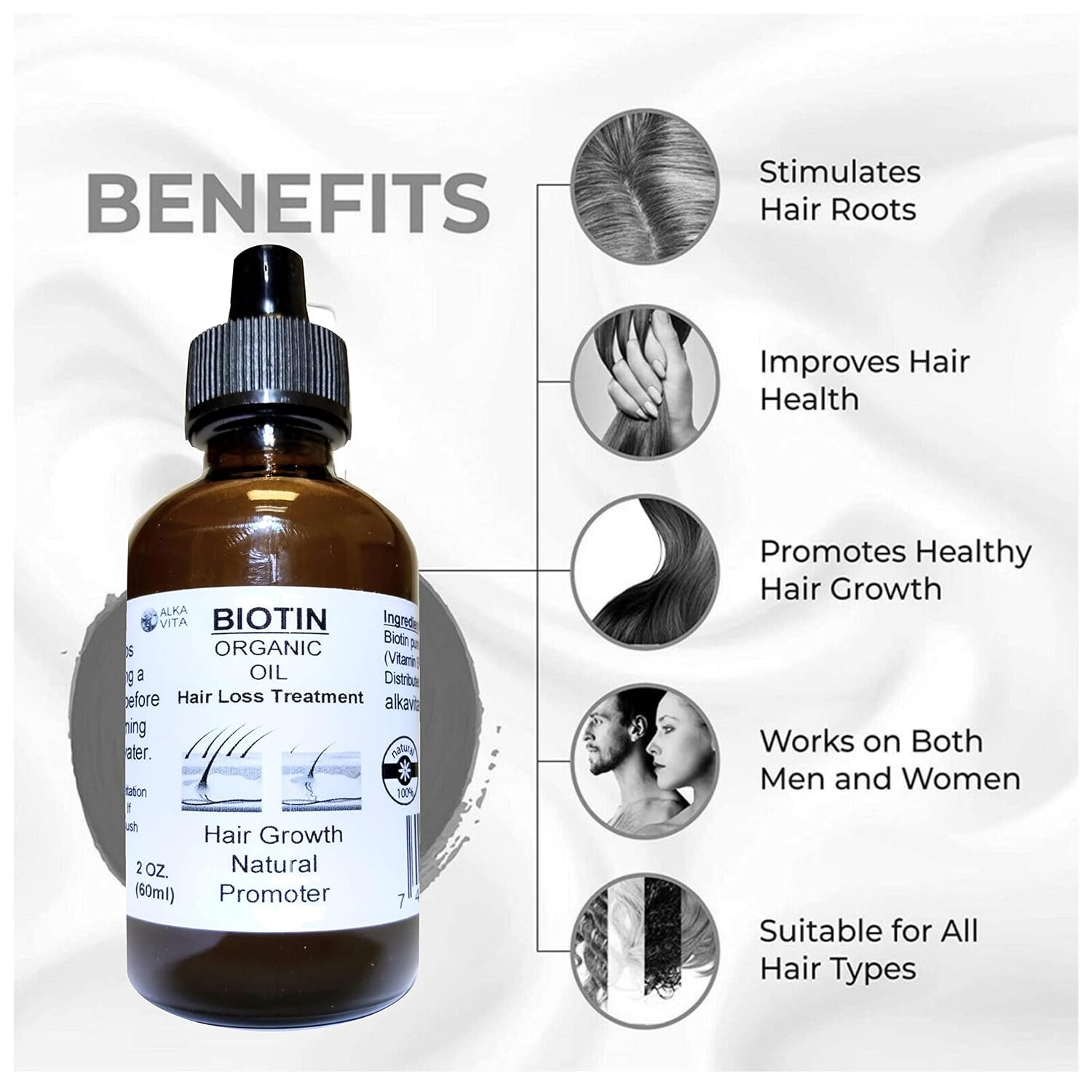Biotin Pure Organic Oil Hair Treatment with Peanut Oil and Silica - görsel 2
