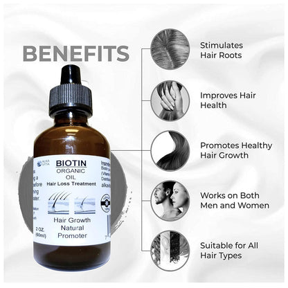 Biotin Pure Organic Oil Hair Treatment with Peanut Oil and Silica
