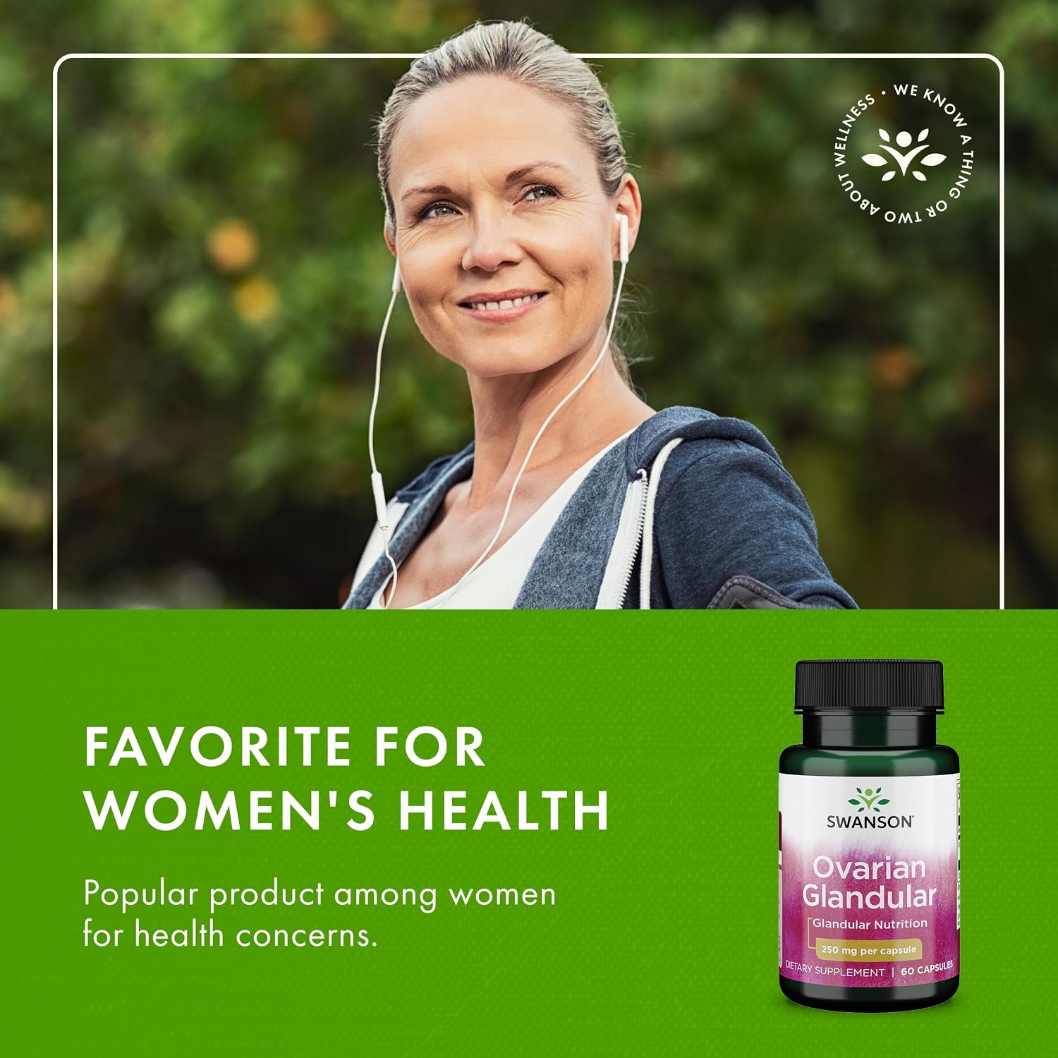 Swanson Ovarian Glandular Supplement - Women's Glandular Health and Balance Support - Premium Bovine Tissue - 60 Capsules, 250mg Each - görsel 5