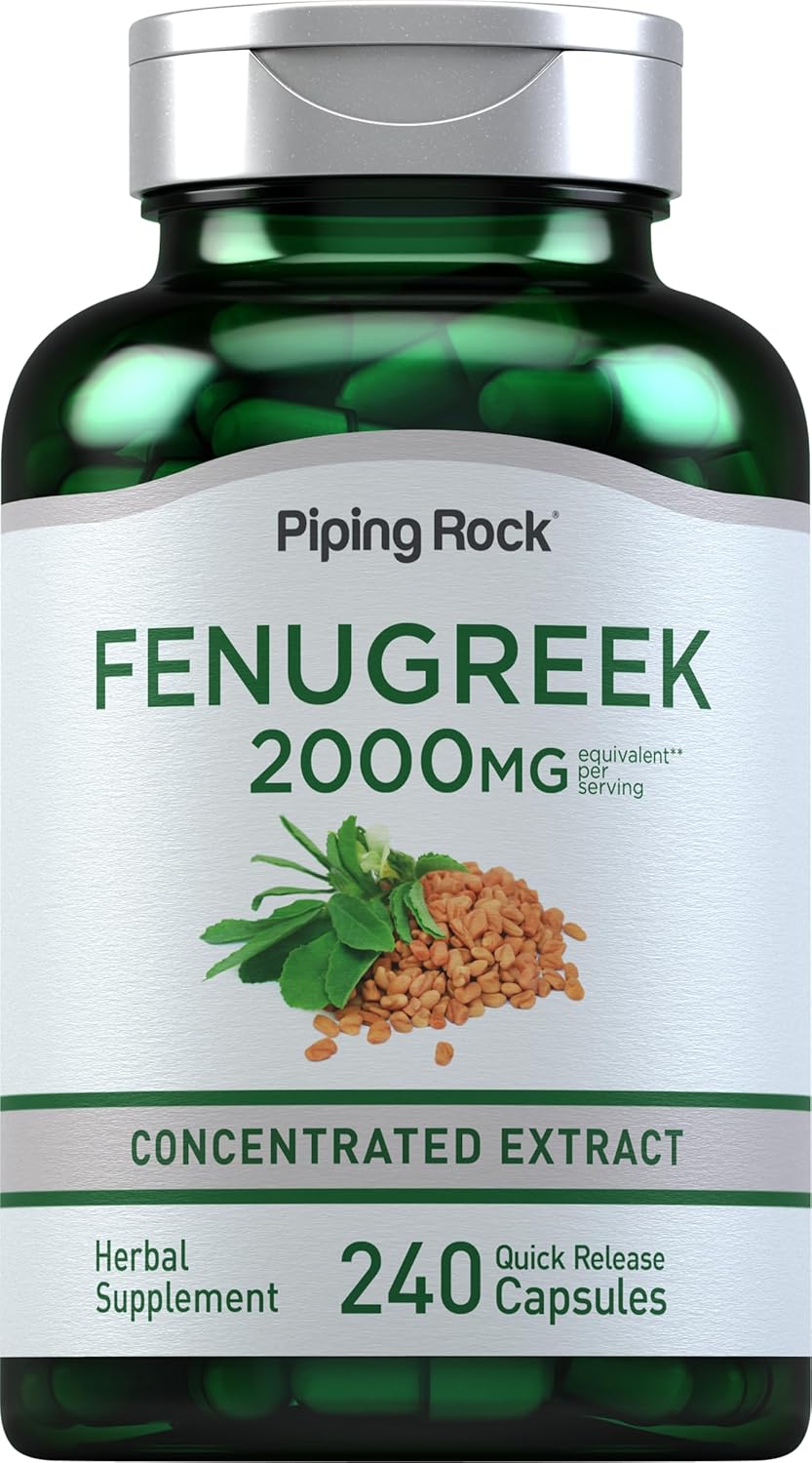 Piping Rock Fenugreek Capsules | 240 Capsules | Concentrated Seed Extract | Non-GMO, Gluten-free - görsel 1