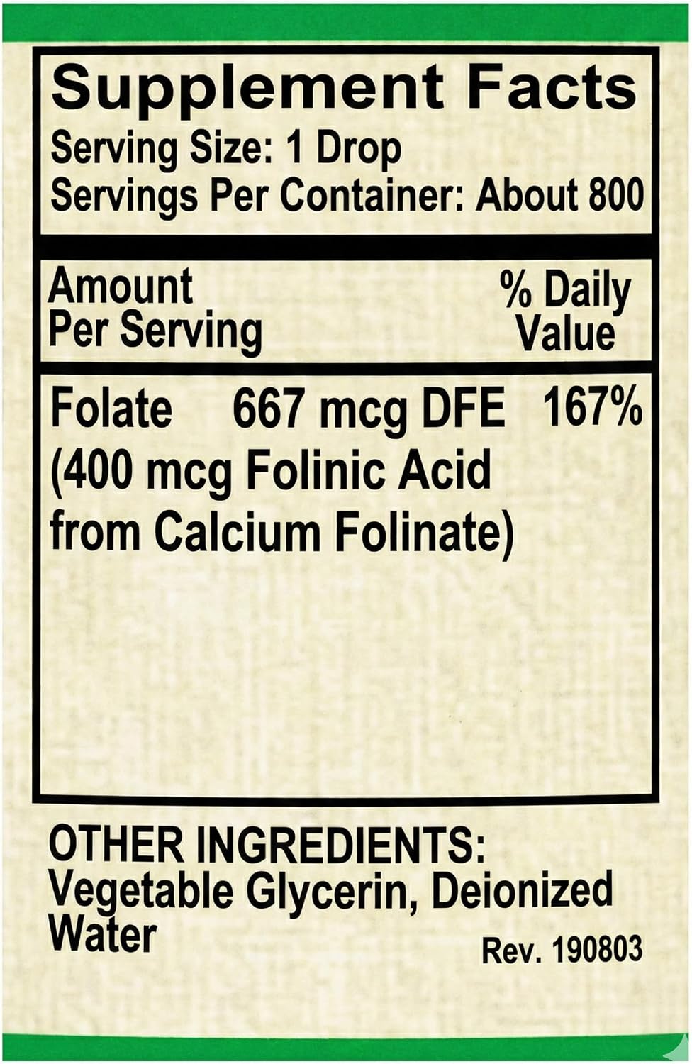 AlchePharma Folinic Acid Liquid - 667 mcg DFE (400 mcg Folinic Acid), 800 Servings - görsel 6