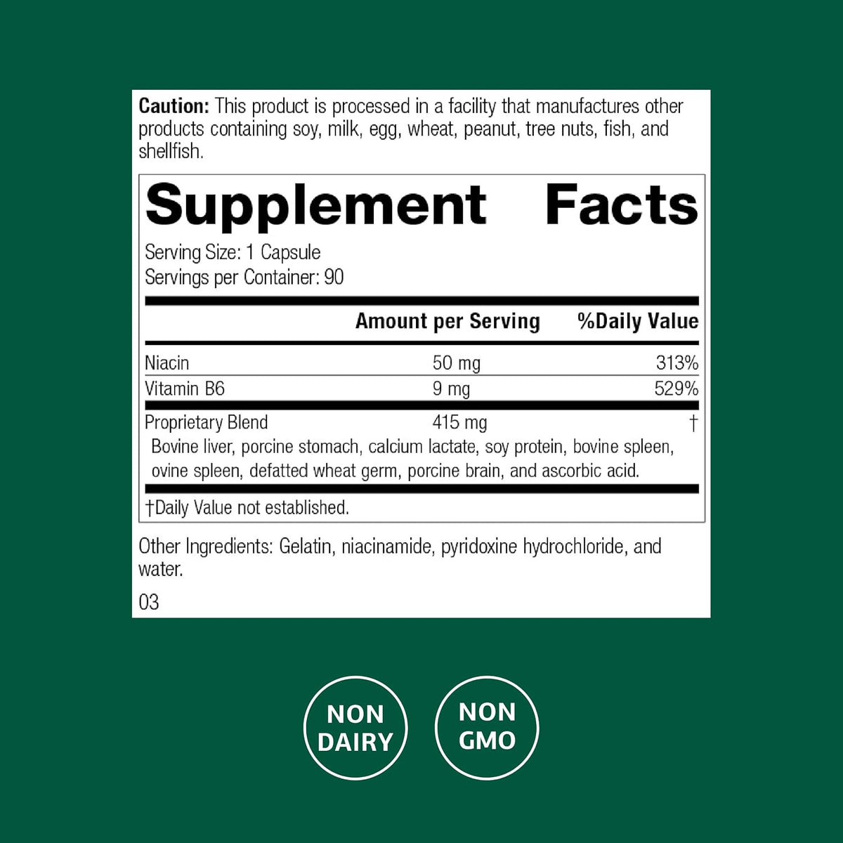 Standard Process Niacinamide B6 – Energy & – Nervous system function: B6 contributes to normal nervous system – Image 2