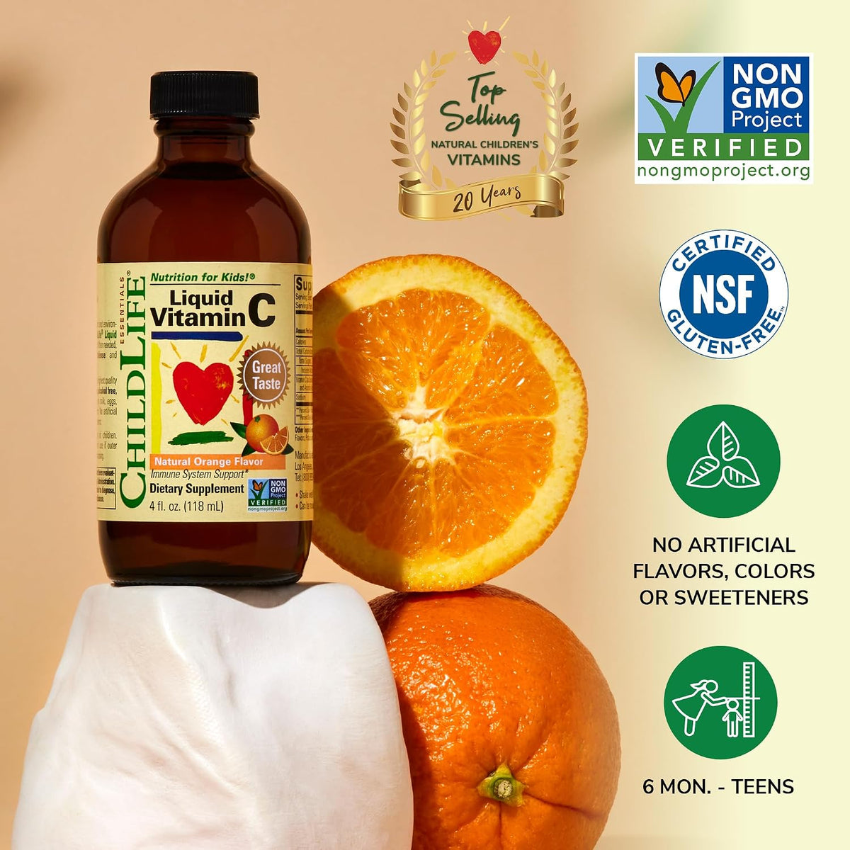 CHILDLIFE ESSENTIALS Liquid Vitamin C - Natural Orange Flavour - 118 ml (Pack of 3) - görsel 4