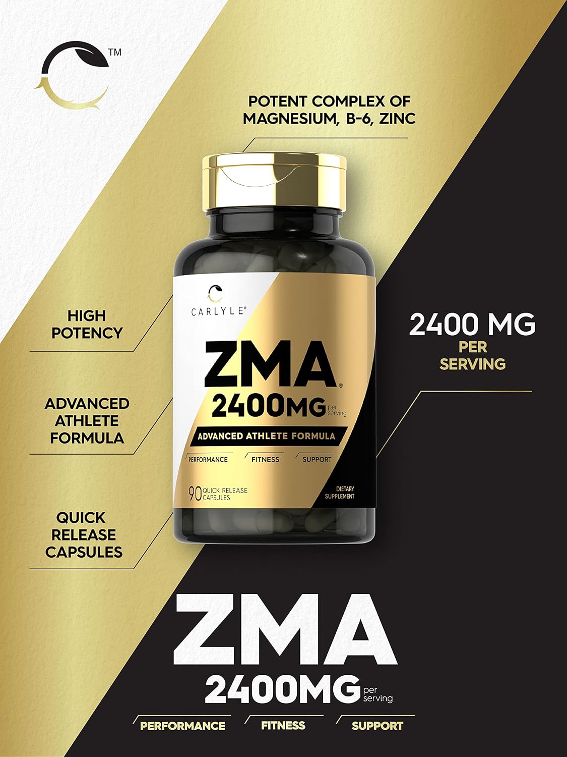 Carlyle ZMA Supplement – Zinc, Magnesium & – Normal immune function – Image 3