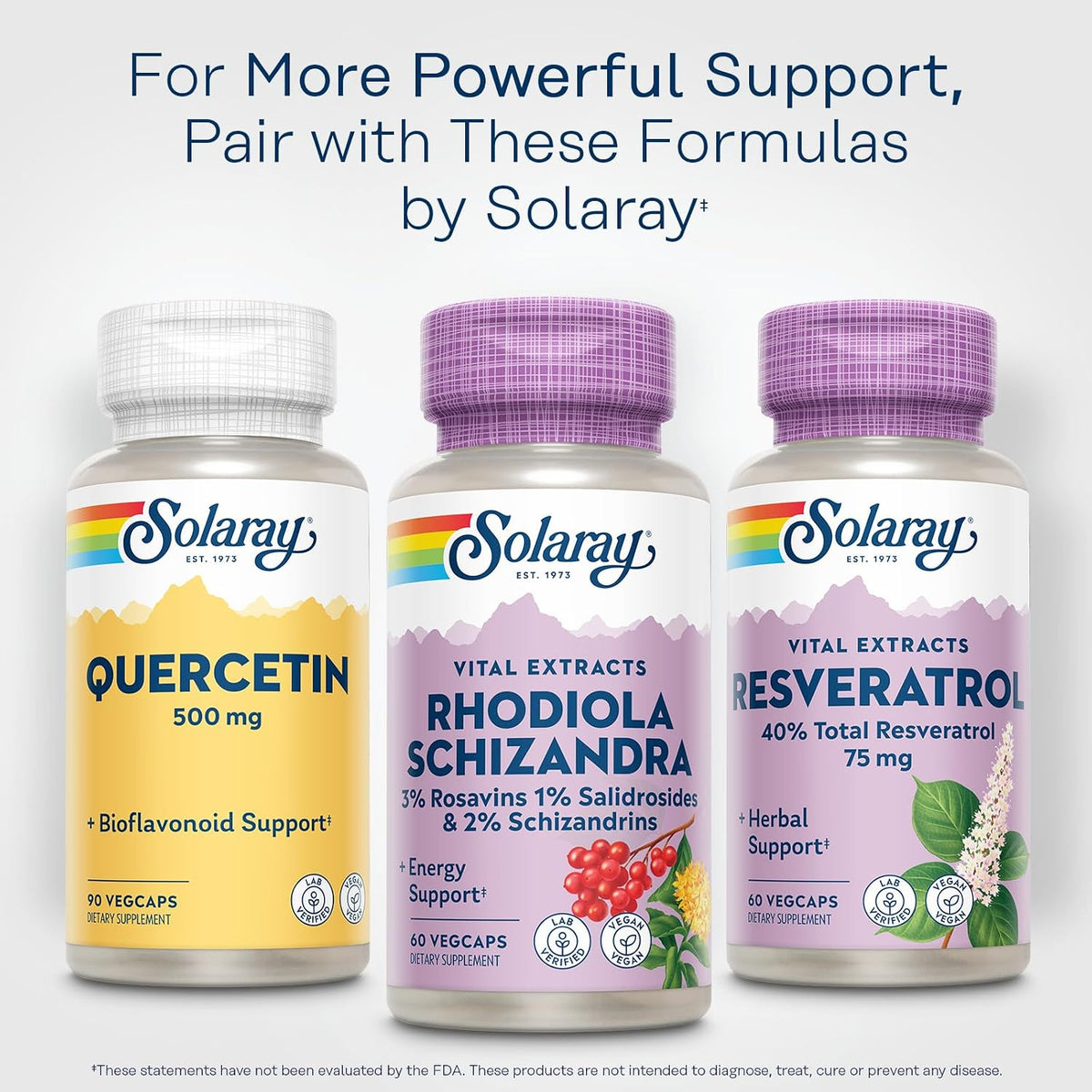 SOLARAY Rhodiola Schizandra - Rhodiola Rosea Extract - Energy Support and Occasional Stress Relief Food Supplement - Vegan, Lab Verified, 60-Day Guarantee - 60 Servings, 60 VegCaps - görsel 6