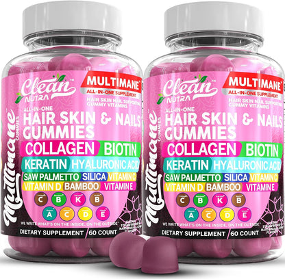Clean Nutraceuticals Biotin Collagen Keratin Gummies - Hair, Skin and Nails Vitamins for Women – Image 10