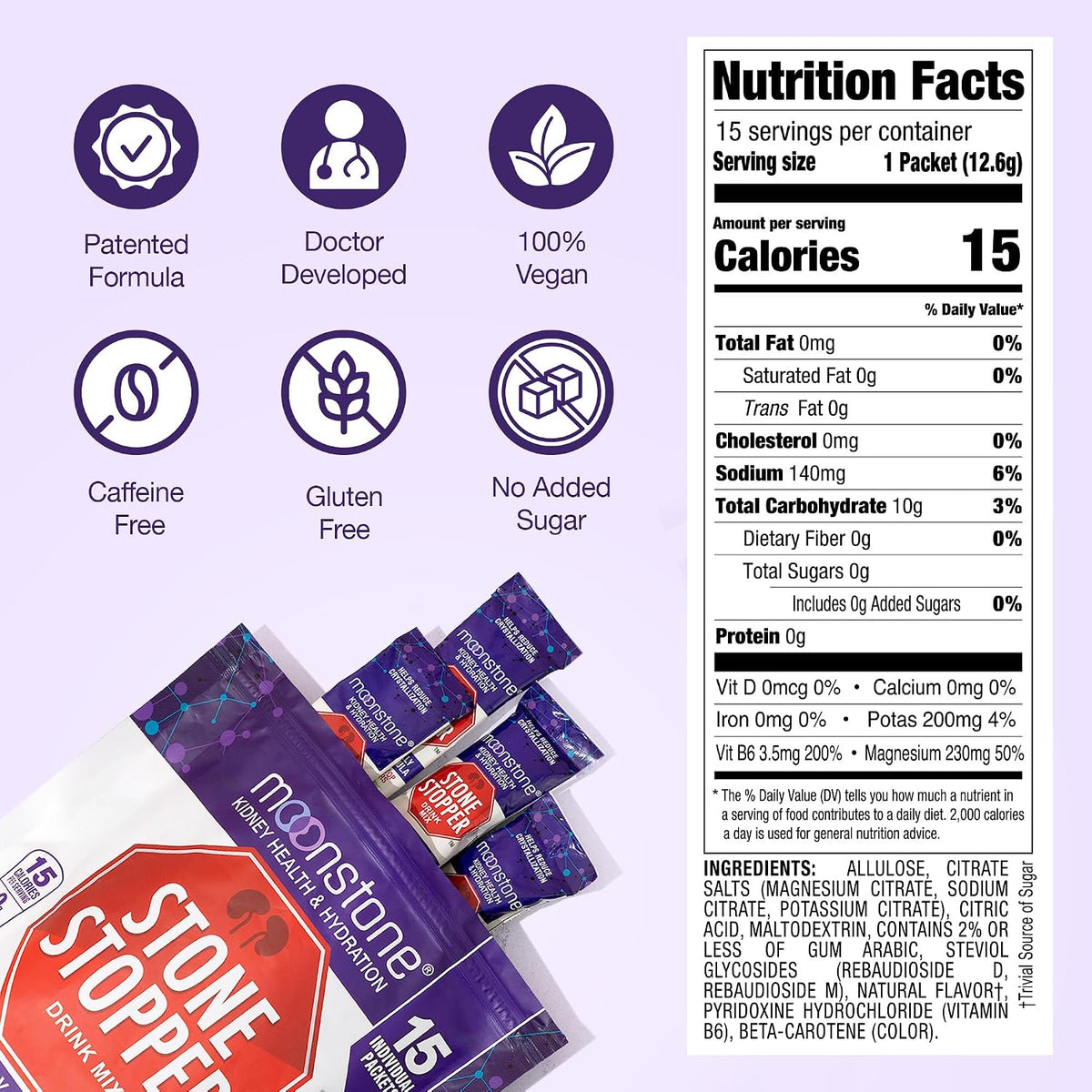 Stone Stopper Drink Mix, Lemonade-Flavoured - Kidney Stone Support Supplement with Alkali Citrate, Developed by Urologists, 15-Day Supply - görsel 7