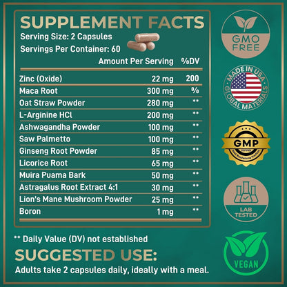 Wild Fuel Male Fertility Supplements – Maca Root, Ashwagandha, Zinc & Natural Ingredients