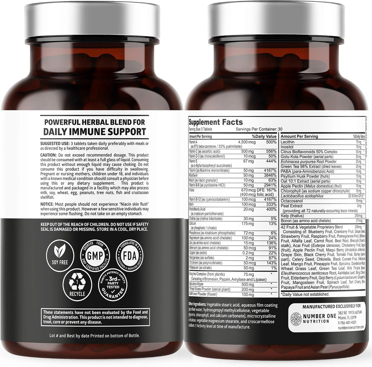 N1N Premium Plant Based Multivitamin - 42 Powerful Ingredients - Men and Women - 90 Tablets - görsel 2