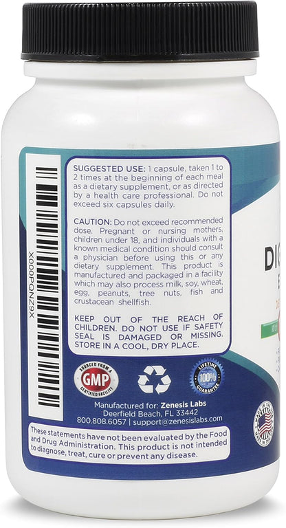 Digestive Enzymes - with Amylase, Bromelain, Protease, Lipase & 14 Other Enzymes - 90 Capsules