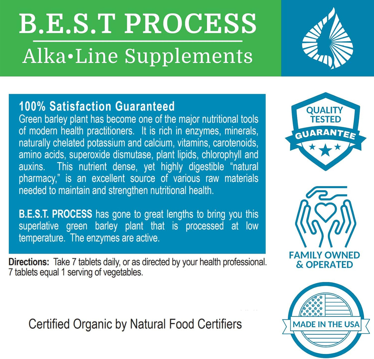 Alka•Green Tablets (6 Pack) – Organic Barley Grass Supplement with Enzymes & Amino Acids - görsel 4