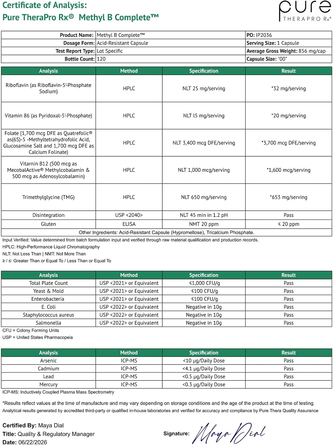 Methylated B Complex Vitamins - Quatrefolic Folate, Methylcobalamin B12, TMG - 120 Capsules - görsel 9