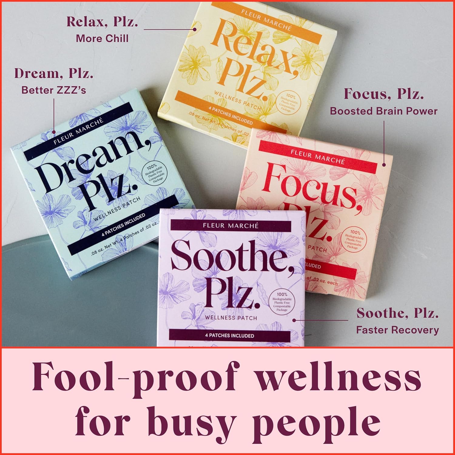 Fleur Marché Relax, Plz Botanical Patch – Calming Wellness Patch with Ashwagandha & Chamomile (7 Patches) - görsel 7