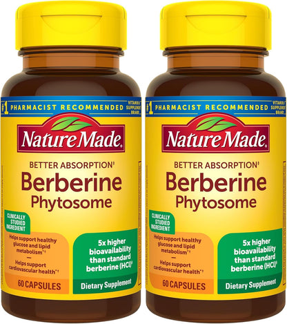 Nature Made Better Absorption Berberine Phytosome Food Supplement, 1100mg, 60 Capsules