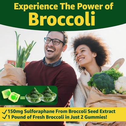 Liposomal Sulforaphane Gummies 150mg | Broccoli Seed Extract with Myrosinase, Quercetin & Glutathione | Antioxidant & Cellular Health | 60 Chewables