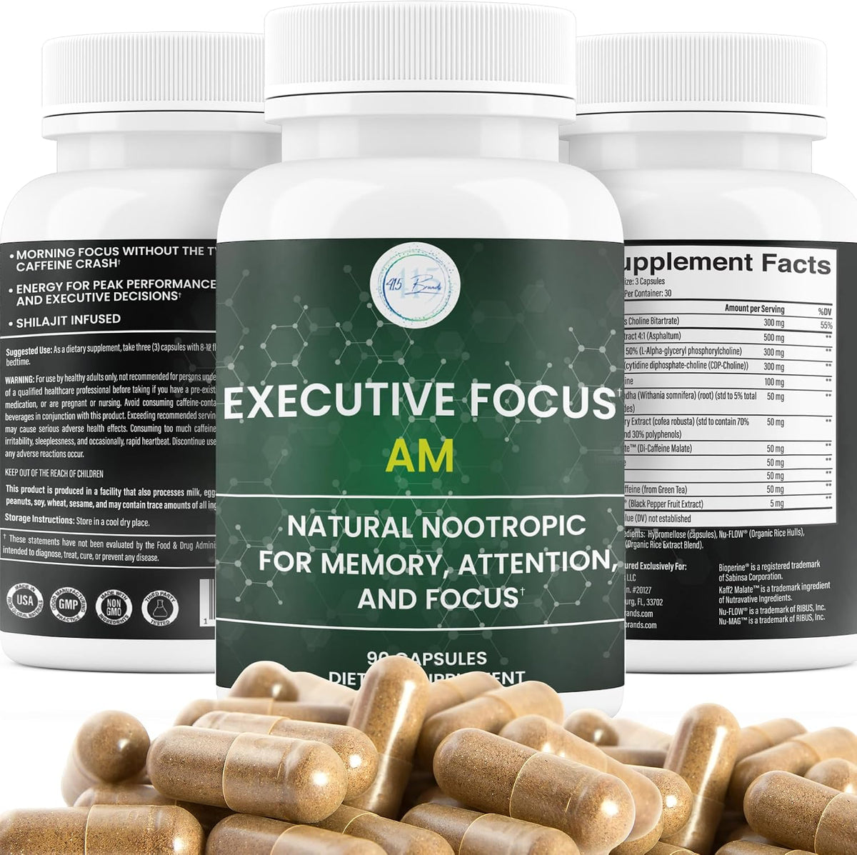 Executive Focus AM Nootropic Brain Supplement for Memory and Focus - görsel 9