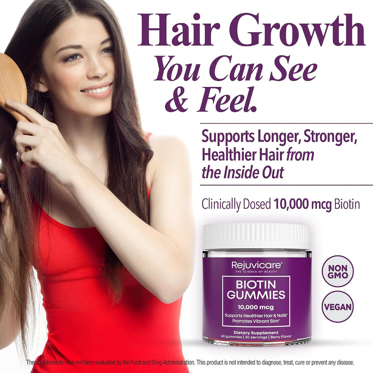 Windmill Rejuvicare Biotin Gummies, 10,000 mcg, Berry, 60 Count - görsel 4