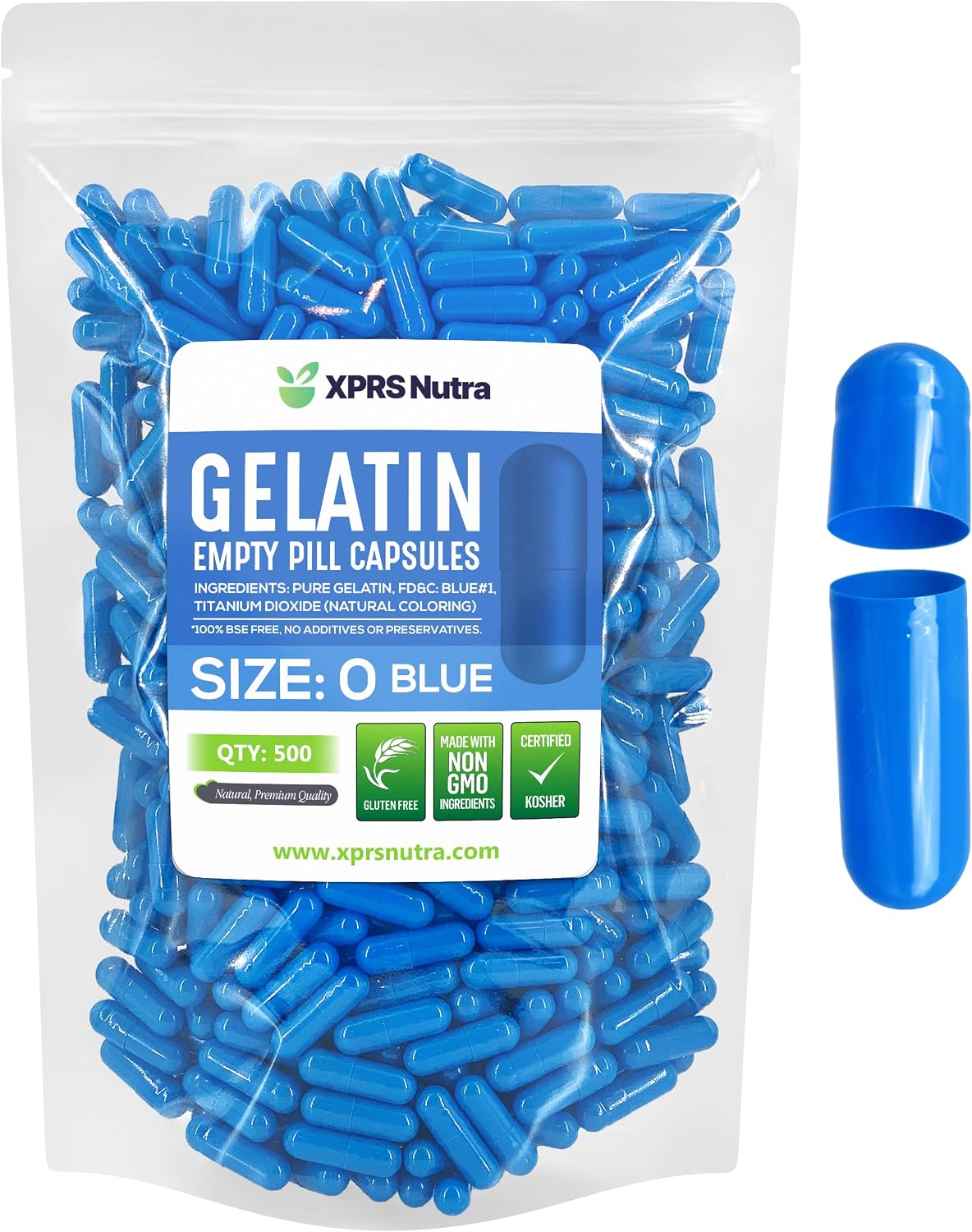 XPRS Nutra Size 0 Empty Capsules - 100 Count Empty Gelatine Capsules - görsel 9