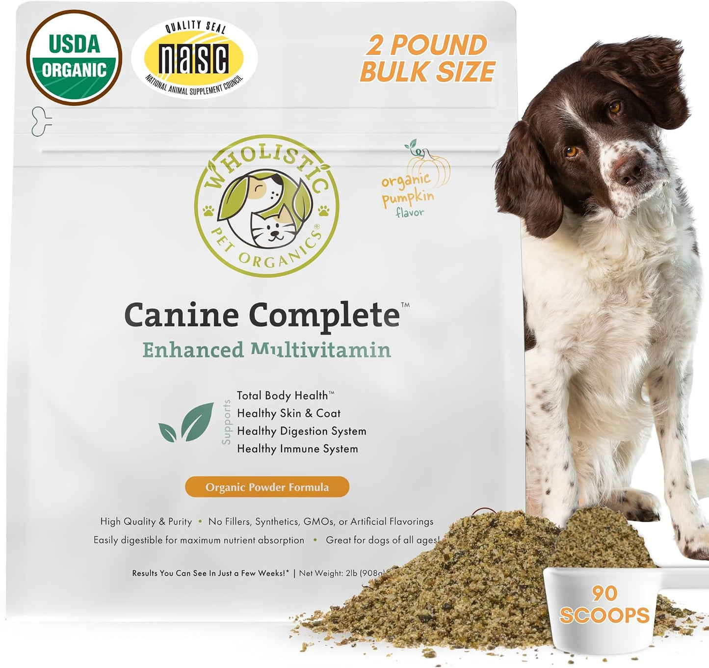 Canine Complete - Dog Multivitamin Powder - 900 g - Daily Dog Vitamins and Supplements for Homemade Food - Immune System, Skin, Coat & Overall Health - All Breeds - 90 Scoops - görsel 1