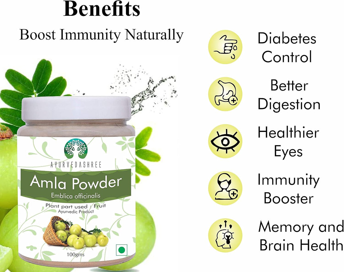 AYURVEDASHREE Amla Powder (Amalaki) - Raw, Vegan, 100g - görsel 8
