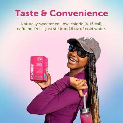 EcoDrink Nutrient Support Hydration Sachets, Peach Mango – 24 Sachets