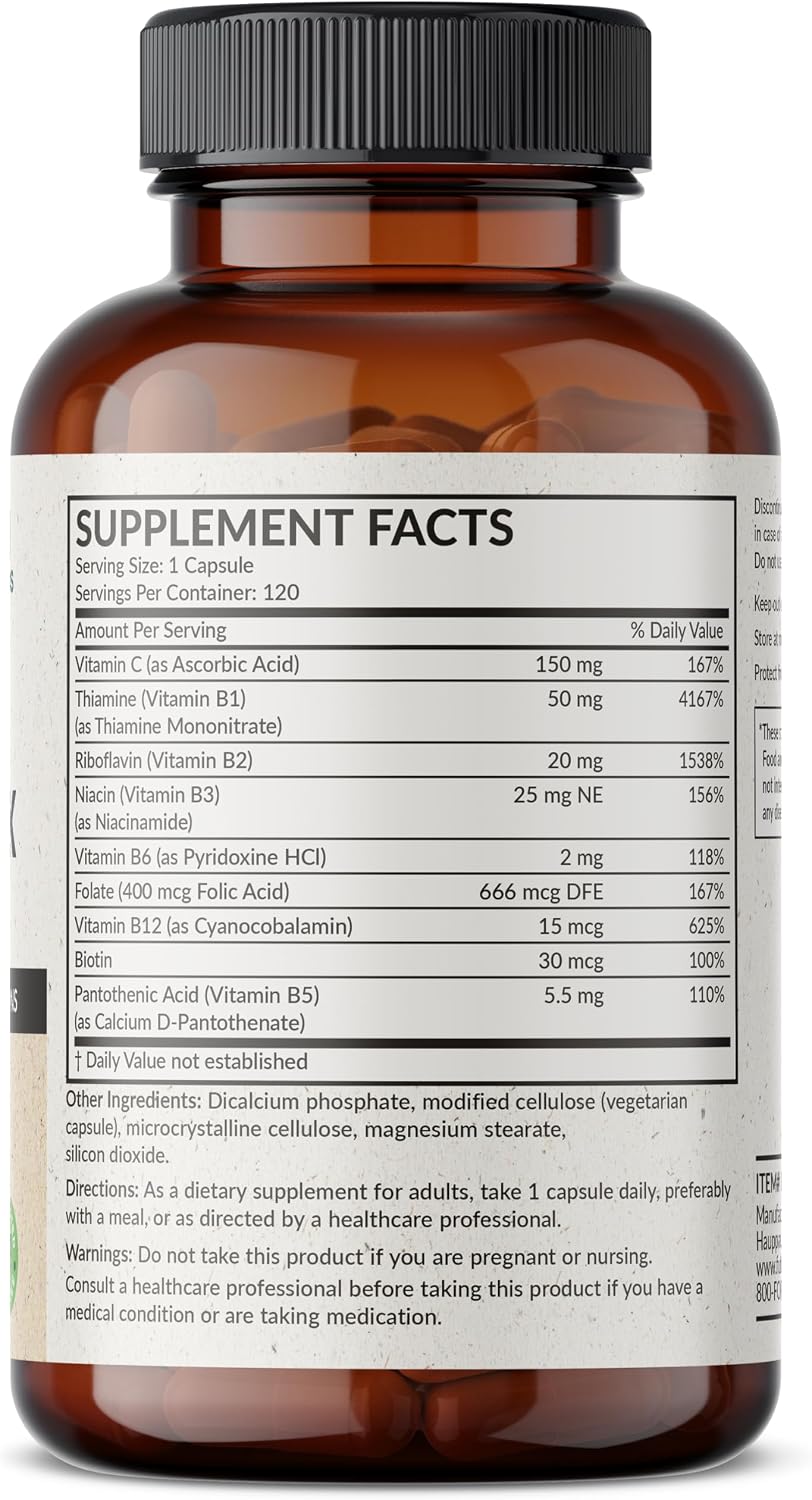 Futurebiotics Vitamin B Complex with Vitamin C - 120 Vegetarian Capsules - görsel 2
