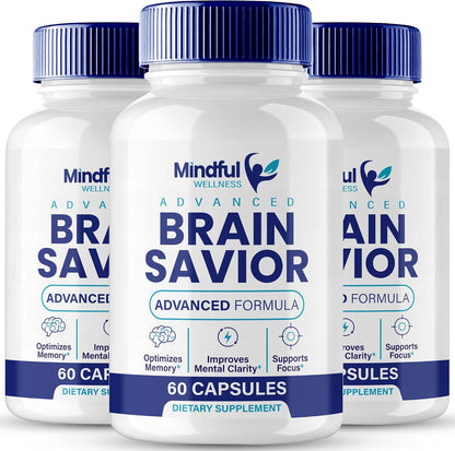 Brain Saviour Brain Supplements for Memory and Focus (3 Pack)